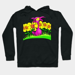 2 side Angry Cat in flowers Hoodie